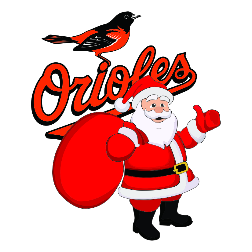 Baltimore Orioles Santa Claus Logo iron on paper